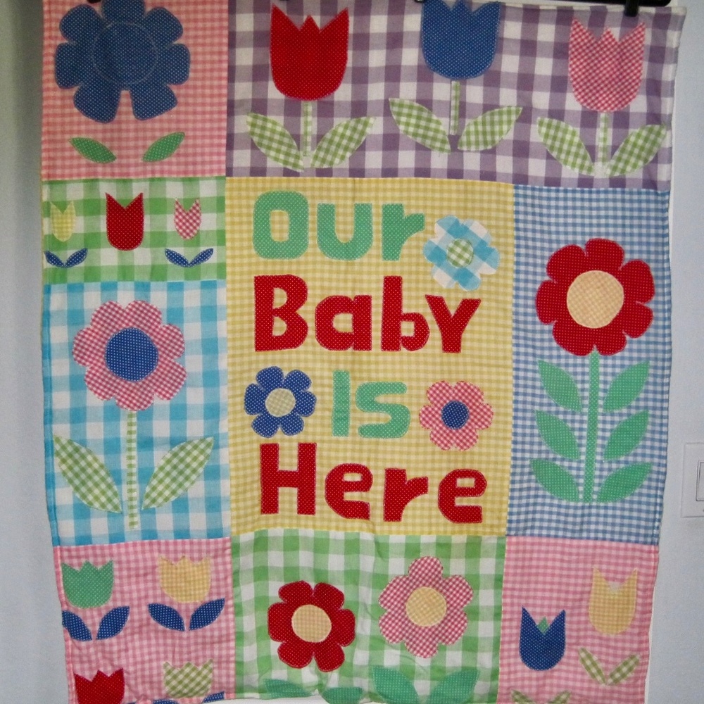 Vintage gingham baby quilt